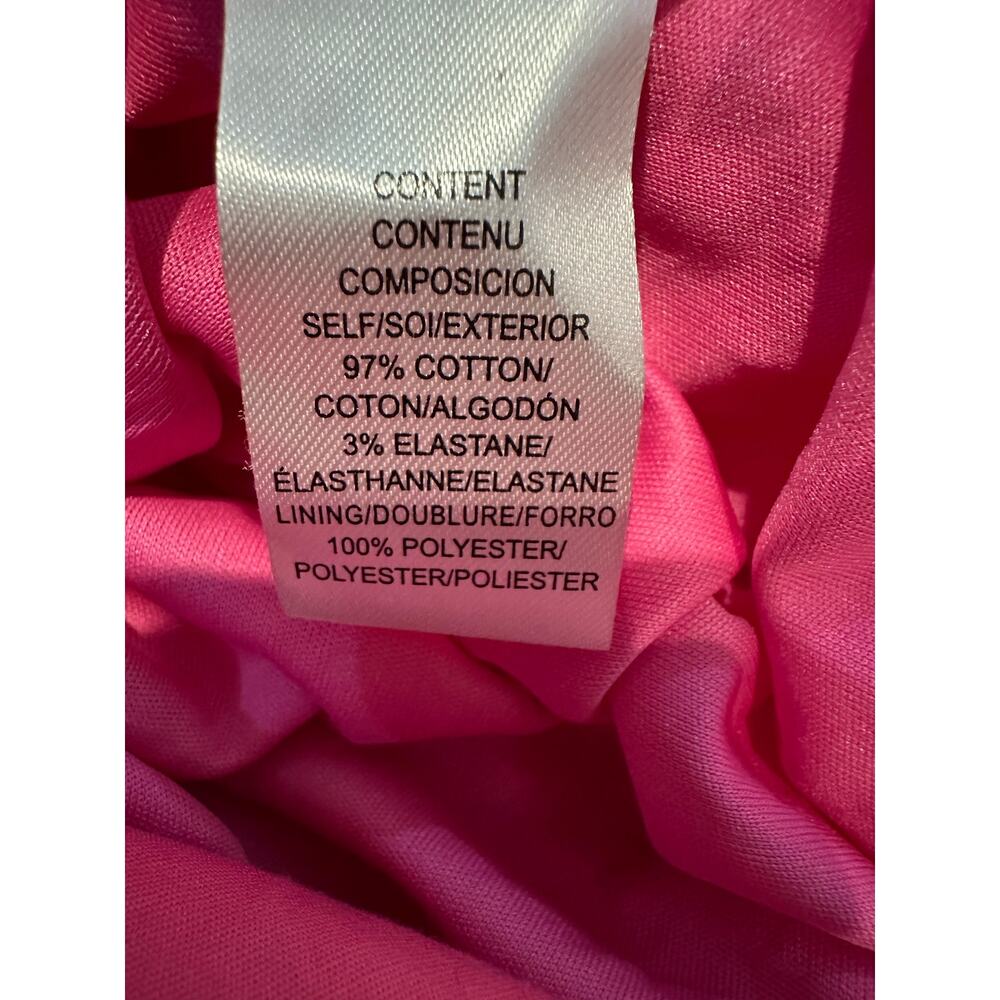 WAYF Puff Sleeve Cutout Mini Dress Hot Pink Women’s XL Cotton Statement Dress - Picture 7 of 10